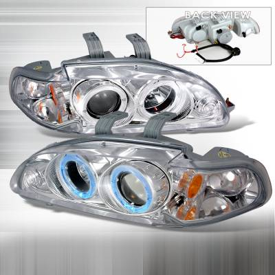 Honda Civic Spec-D Halo Projector Headlights - Chrome - 2LHP-CV923-KS