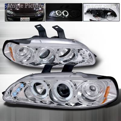 Honda Civic Spec-D Halo LED Projector Headlights - Chrome - 2LHP-CV923-TM