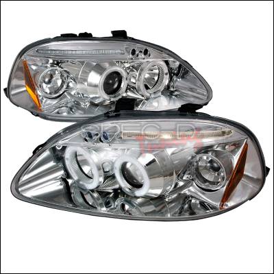 Honda Civic Spec-D Halo LED Projector Headlights - Chrome - 2LHP-CV96-TM