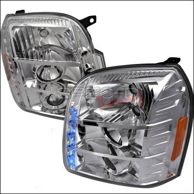 GMC Yukon Spec-D Halo LED Projector Headlights - Chrome - 2LHP-DEN07-TM