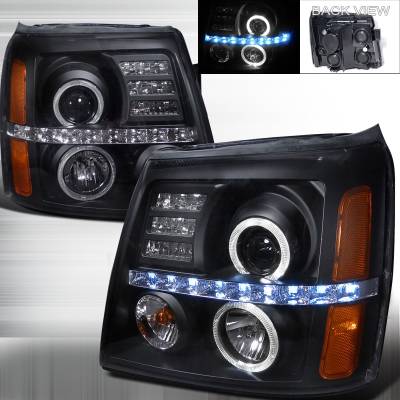 Cadillac Escalade Spec-D Projector Headlights - Black Housing - 2LHP-ECLD02JM-RS