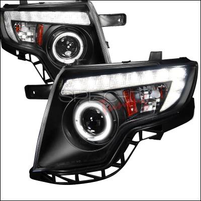 Ford Edge Spec-D Projector Headlights - Black Housing - 2LHP-EDG07JM-TM