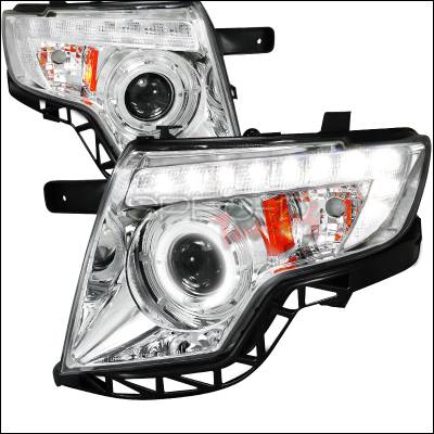 Ford Edge Spec-D Projector Headlights - Chrome Housing - 2LHP-EDG07-TM