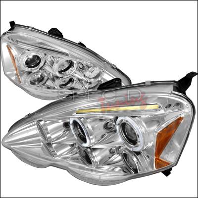 Acura RSX Spec-D Halo LED Projector Headlights - Chrome - 2LHP-RSX02-TM