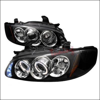 Nissan Sentra Spec-D Halo LED Projector Headlights - Black - 2LHP-SEN00JM-TM