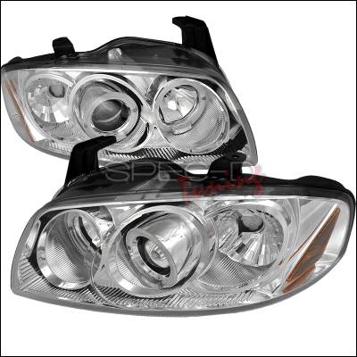 Nissan Sentra Spec-D Halo LED Projector Headlights - Chrome - 2LHP-SEN04-TM