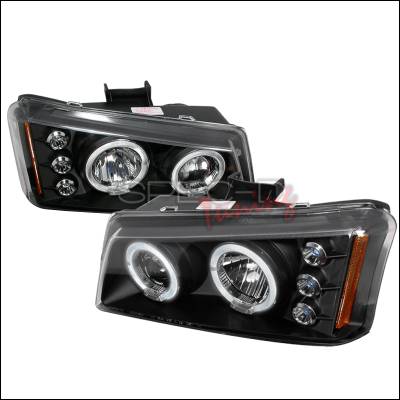 Chevrolet Avalanche Spec-D Halo LED Projector Headlights - Black - 2LHP-SIV03JM-TM