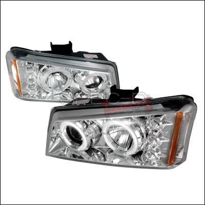 Chevrolet Avalanche Spec-D Halo LED Projector Headlights - Chrome - 2LHP-SIV03-TM