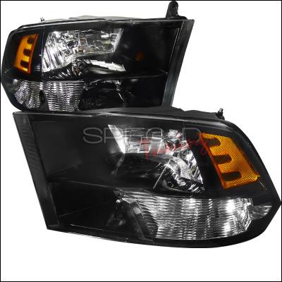 Dodge Ram Spec-D Black Housing Euro Headlight - 2LH-RAM09JM-DP