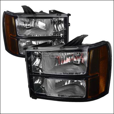 GMC Sierra Spec-D Black Headlight - 2LH-SIE07JM-DP