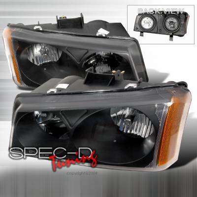 Chevrolet Avalanche Spec-D Crystal Housing Headlights - Black - 2LH-SIV03JM-KS