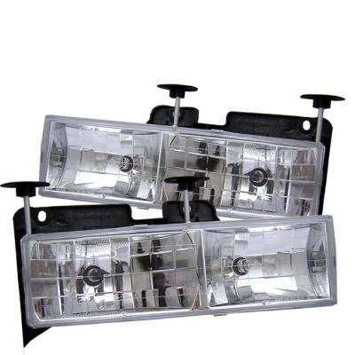 GMC CK Truck Spyder Crystal Glass Headlights - ChroME - 333-CCK88-C