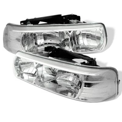 Chevrolet Silverado Spyder Crystal Headlights - Chrome - 333-CSIL99-C