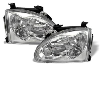 Honda Del Sol Spyder Crystal Headlights - Chrome - 333-HD93-C