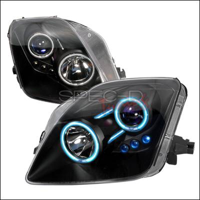 Honda Prelude Spec-D CCFL Halo Projector Headlights - Black - 3LHP-PL97JM-KS