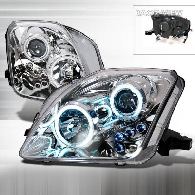 Honda Prelude Spec-D CCFL Halo Projector Headlights - Chrome - 3LHP-PL97-KS