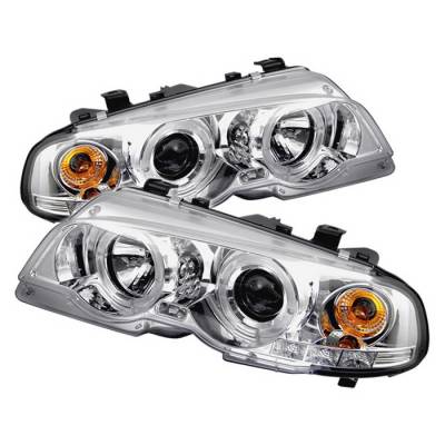 Spyder Auto - BMW 3 Series Spyder Halo LED Projector Headlights - Chrome - 444-BMWE9005-AM-BK - Image 1