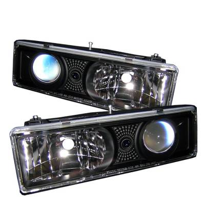 Chevrolet Tahoe Spyder Projector Headlights - Black - 444-CCK88-BK