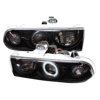 Chevrolet S10 Spyder Projector Headlights - CCFL Halo - Black - 444-CS1098-CCFL-BK