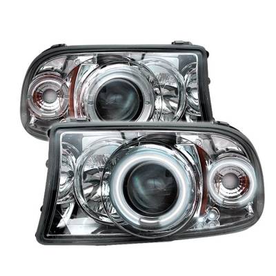 Dodge Dakota Spyder Projector Headlights - CCFL Halo - LED - Chrome - 1PC - 444-DDAK97-CCFL-C