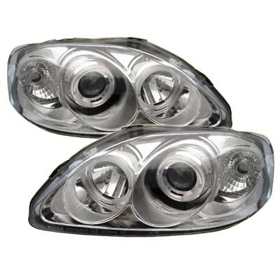 Honda Civic Spyder Projector Headlights - LED Halo - Chrome - 444-HC99-AM-C