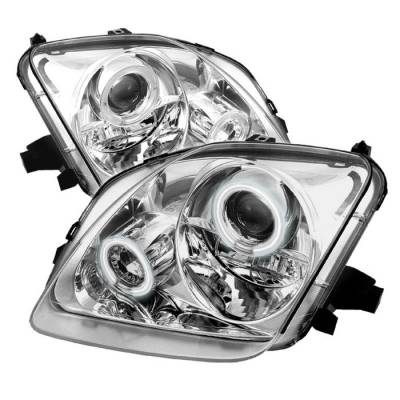 Honda Prelude Spyder Projector Headlights - CCFL Halo - Chrome - 444-HP97-CCFL-C