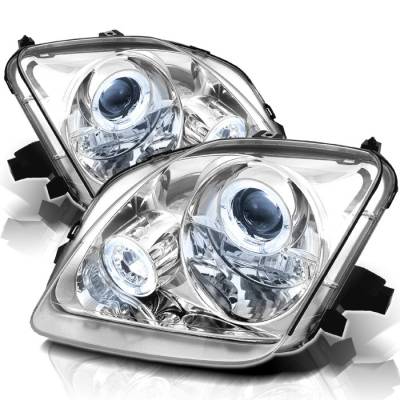 Honda Prelude Spyder Projector Headlights - LED Halo - Chrome - 444-HP97-HL-C