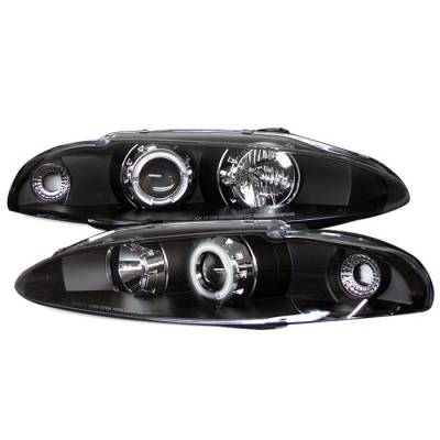 Mitsubishi Eclipse Spyder Projector Headlights - CCFL Halo - Black - 444-ME95-CCFL-BK