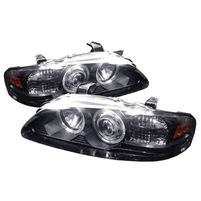 Nissan Sentra Spyder Projector Headlights - LED Halo - Black - 1PC - 444-NS00-HL-BK