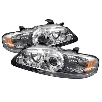 Nissan Sentra Spyder Projector Headlights - LED Halo - Chrome - 1PC - 444-NS00-HL-C