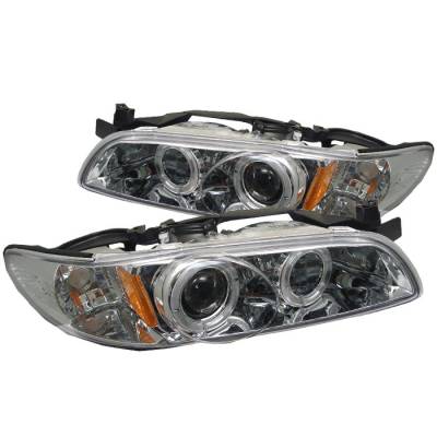 Pontiac Grand Prix Spyder Projector Headlights - LED Halo - Chrome - 1PC - 444-PGP97-1PC-HL-C