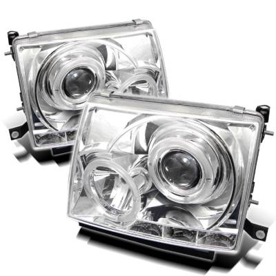 Toyota Tacoma Spyder Projector Headlights - LED Halo - LED - Chrome - 444-TT97-HL-C