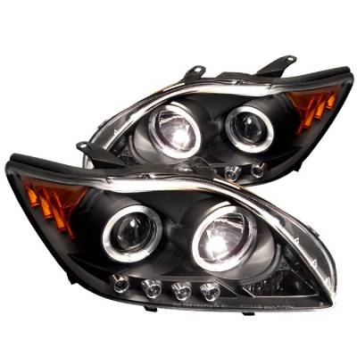 Scion tC Spyder Projector Headlights - LED Halo - Replaceable LEDs - Black - 444-TTC04-HL-AM-BK