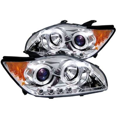 Scion tC Spyder Projector Headlights - LED Halo - Replaceable LEDs - Chrome - 444-TTC04-HL-AM-C