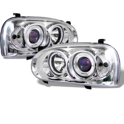 Volkswagen Golf Spyder Projector Headlights - LED Halo - Chtome - 444-VG92-C