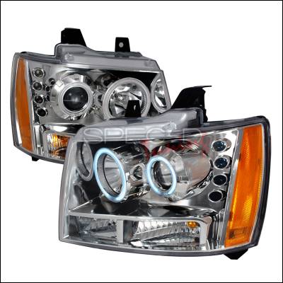 Chevrolet Suburban Spec-D CCFL Halo Projector Headlights - Chrome - 4LHP-AVA07-KS