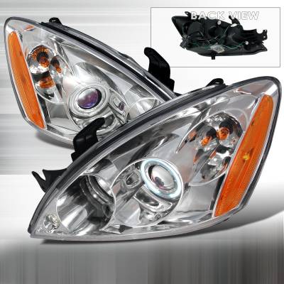 Mitsubishi Lancer Spec-D CCFL Halo Projector Headlights - Chrome - 4LHP-LAN03H-KS