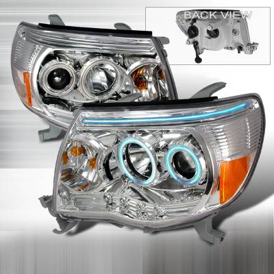 Toyota Tacoma Spec-D CCFL Halo Projector Headlights - Chrome - 4LHP-TAC06-KS