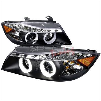 BMW 3 Series Spec-D SMD LED Iced Halo Projector Headlight with Black Housing - 6LHP-E9005JM-8-TM