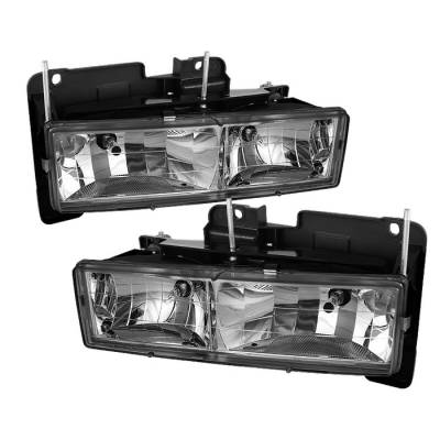 GMC CK Truck Spyder Crystal Headlights - Chrome - HD-JH-CCK88-C