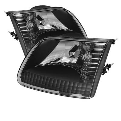 Ford F150 Spyder Crystal Headlights - Black - HD-JH-FF15097-BK