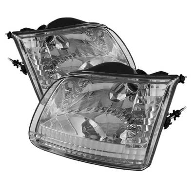 Ford F150 Spyder Crystal Headlights - Chrome - HD-JH-FF15097-C