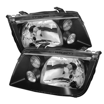 Volkswagen Jetta Spyder Crystal Headlights - Black - HD-JH-VJ99-BK