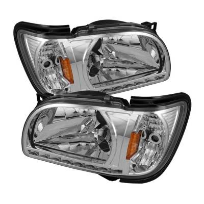 Toyota Tacoma Spyder Black Trim Corner Crystal Headlights - Chrome - 1PC - HD-ON-TT01-1PC-LED-C