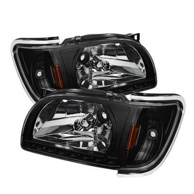 Toyota Tacoma Spyder Chrome Trim Corner Crystal Headlights - Black - 1PC - HD-ON-TT01-1PC-LED-CC-BK