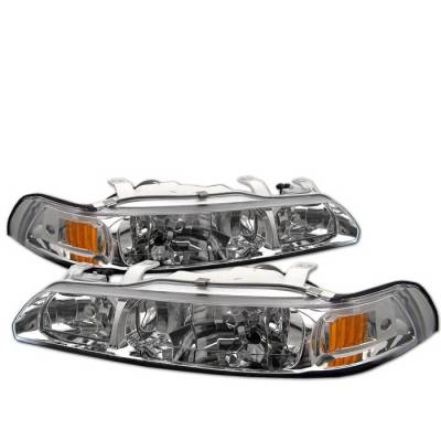 Acura Integra Spyder Crystal Headlights - Chrome - HD-OP-AI90-1PC-C