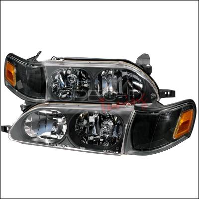 Toyota Corolla Spec-D Crystal Housing Headlights - Black - LH-COR93JM-KS