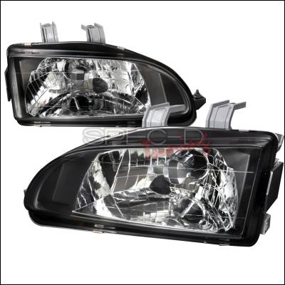 Honda Civic Spec-D Crystal Housing Headlights - Black - LH-CV92JM-APC