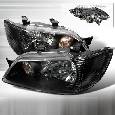 Mitsubishi Lancer Spec-D Crystal Housing Headlights - Black - LH-LAN02JM-KS