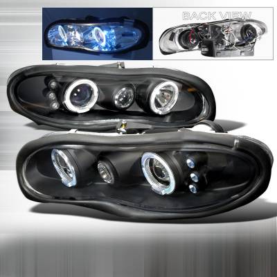 Chevrolet Camaro Spec-D Halo LED Projector Headlights - Black - LHP-CMR98HJM-TM